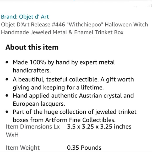 Artform Witchiepoo Halloween Enamel Trinket - Picture 15 of 15